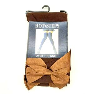 Hot Steps Over The Knee Brown Stockings with Bow